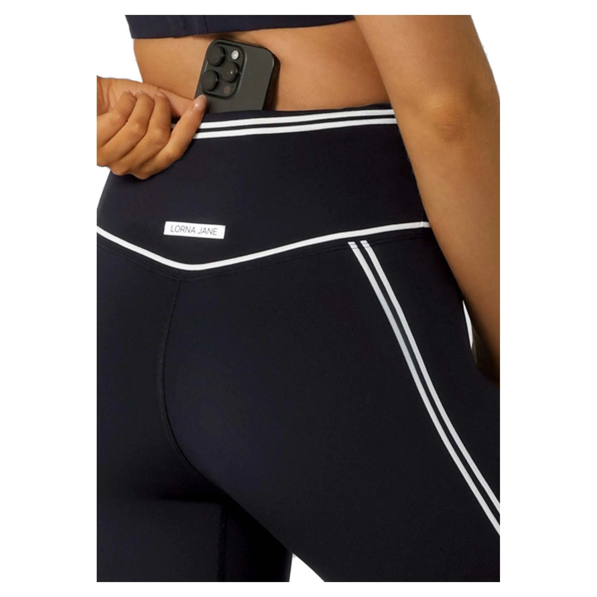 Retro Rennstrecken-Leggings für Frauen mit kurzem Beinabschluss