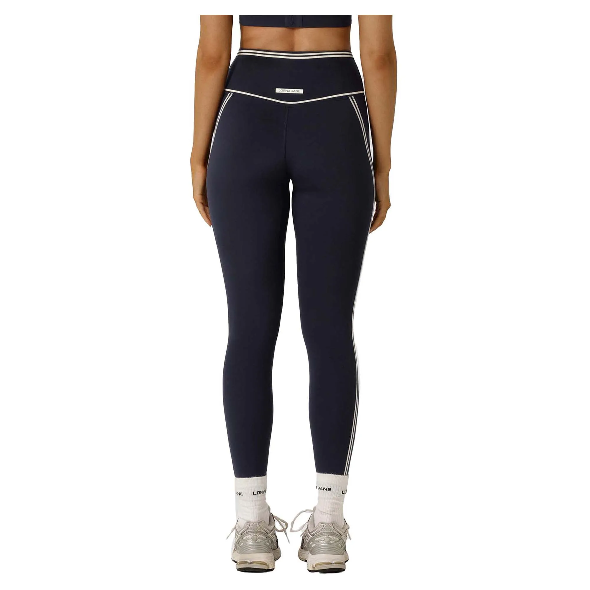 Retro Rennstrecken-Leggings für Frauen mit kurzem Beinabschluss