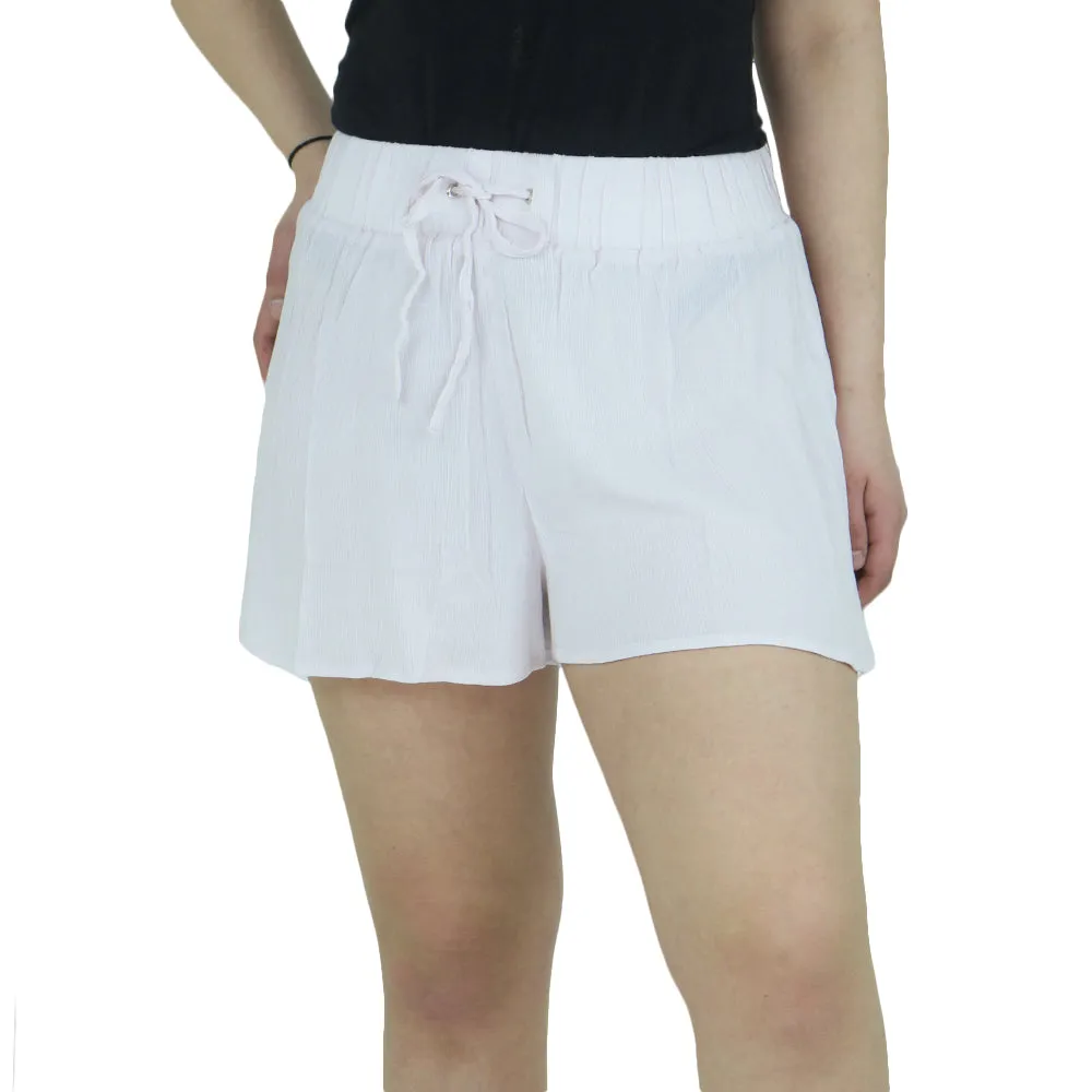 Damen Rippenstrick Casual Shorts, Hellrosa