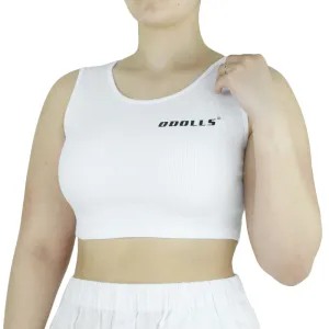 Frauen Rippen Crop Top, Weiß