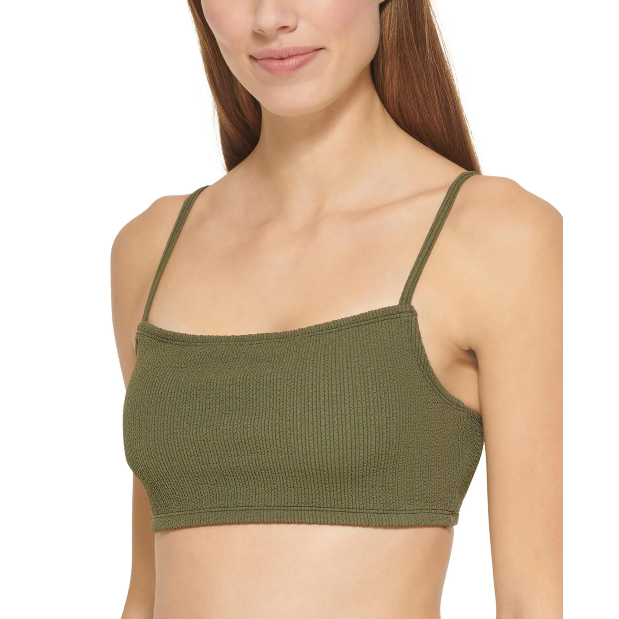 Damen Rippen-Bikini-Oberteil in Uni