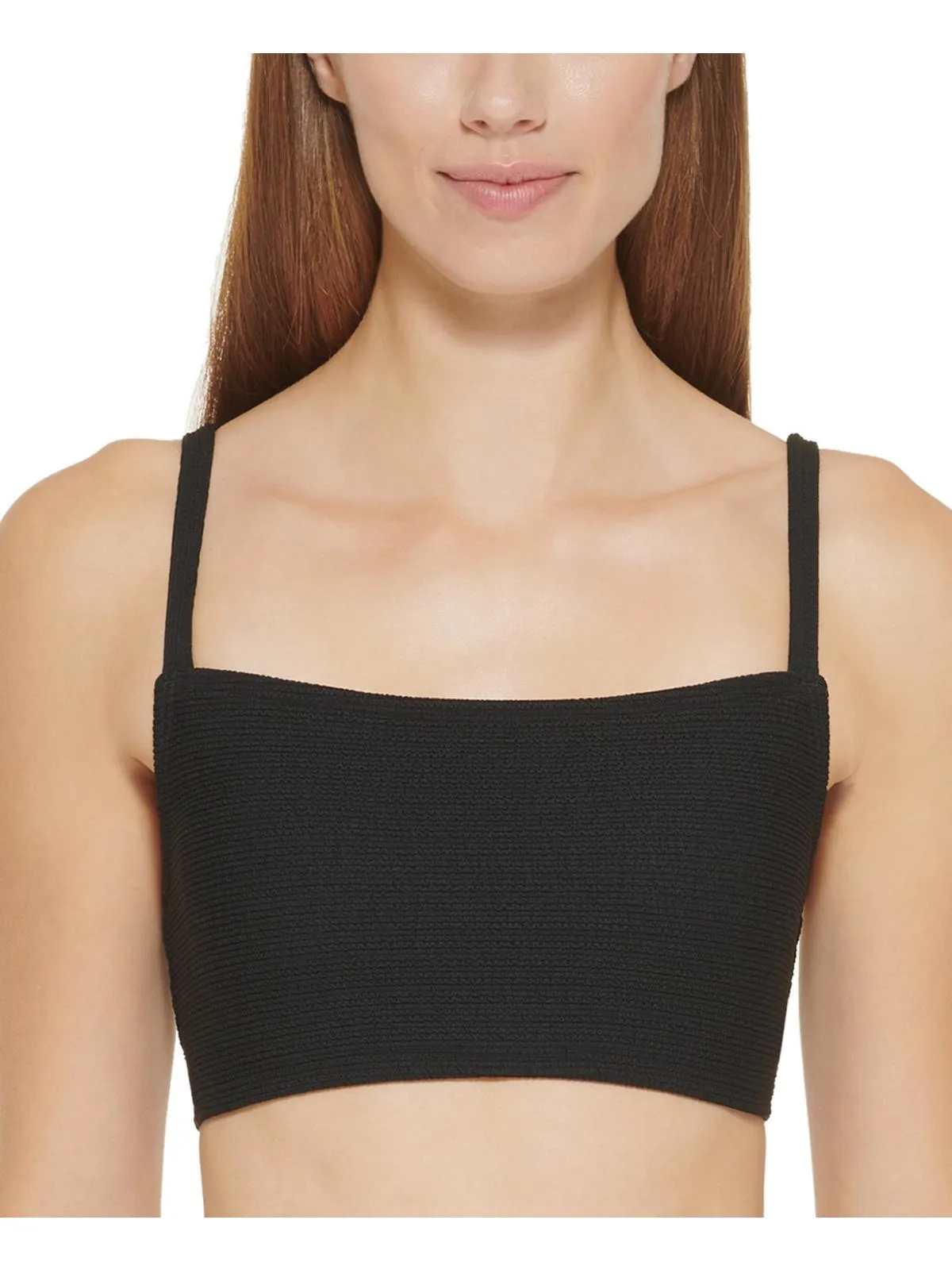 Damen Rippen-Bikini-Oberteil in Uni