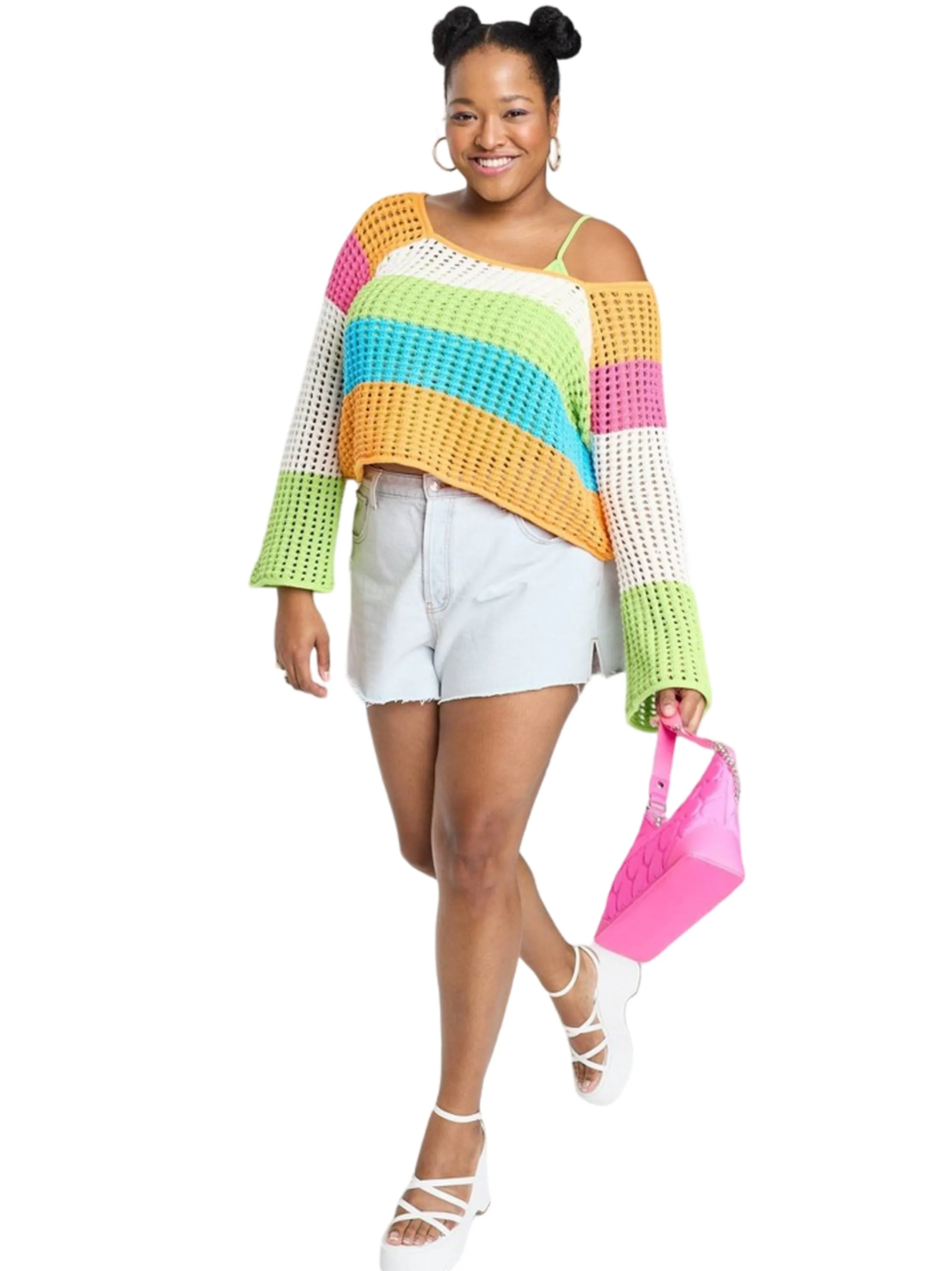 Damen-Denimshorts mit Rissen und Wascheffekt, Hellblau