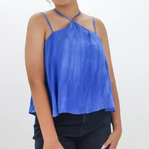 Damen Shadow Casual Top, Blau