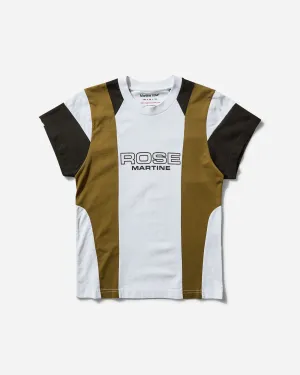 Damenshrunken-Panelled-T-Shirt Weiß