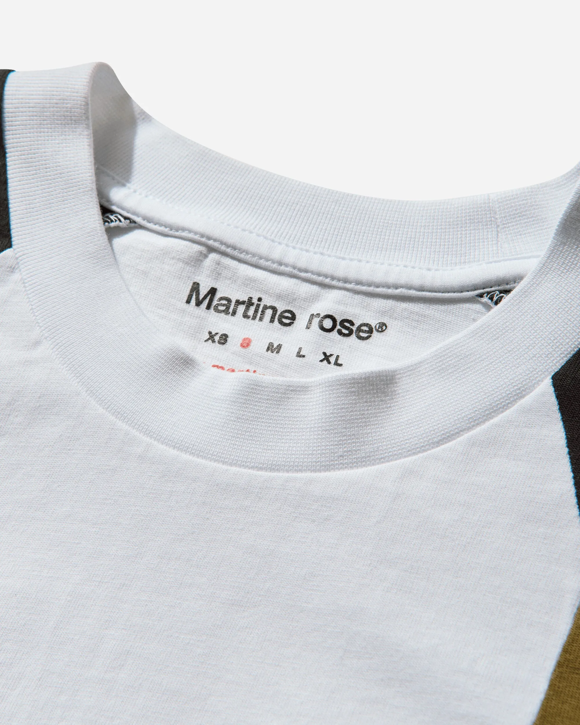 Damenshrunken-Panelled-T-Shirt Weiß