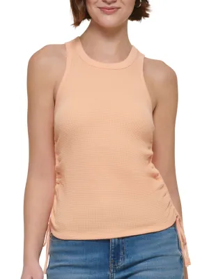 Damen-Top mit Seiten-Rüschen, Hellorange