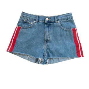 Damen Minishorts mit Seitenstreifen, Blau