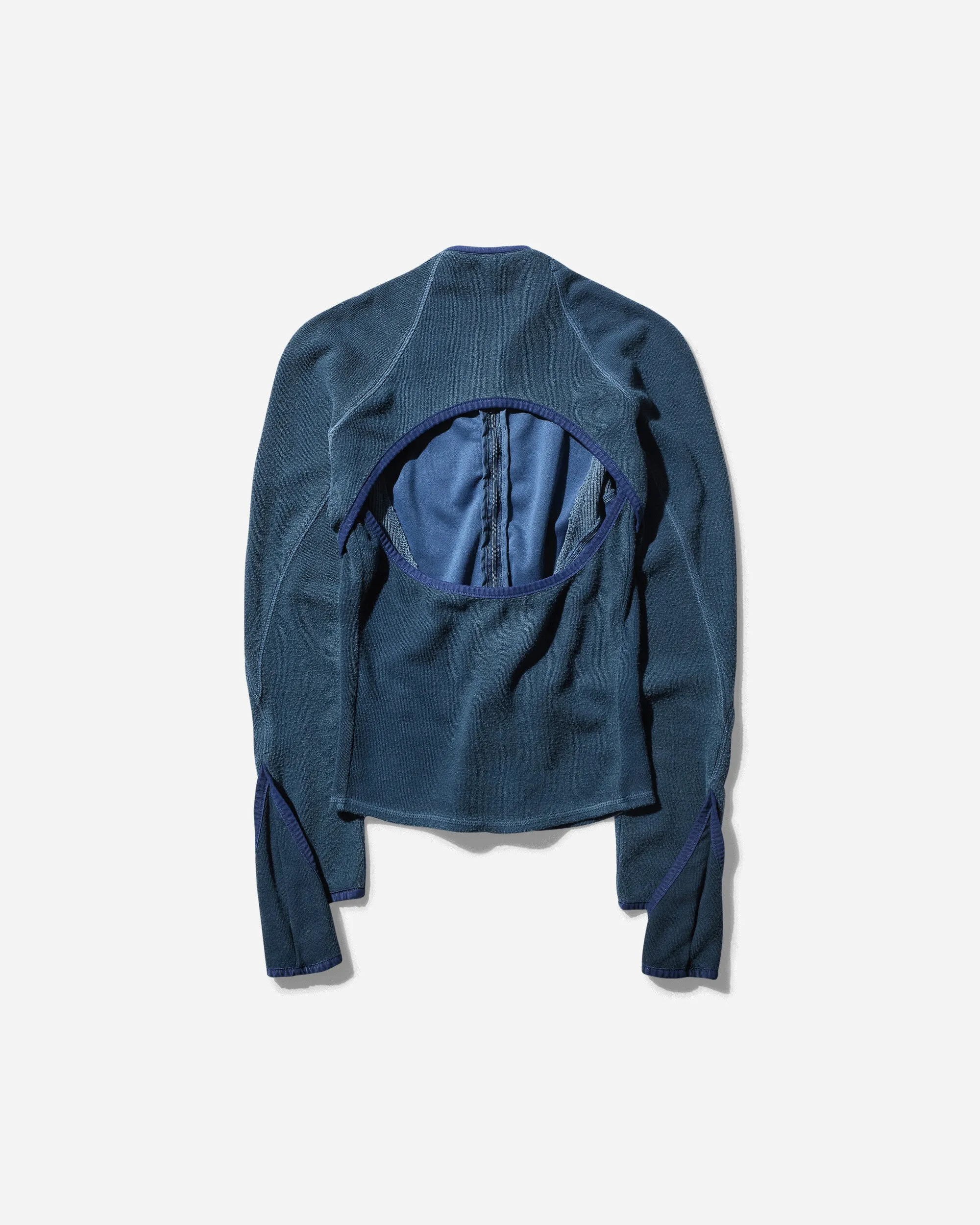 Damen Zerrissener Reißverschluss-Pullover Dunkelgrau