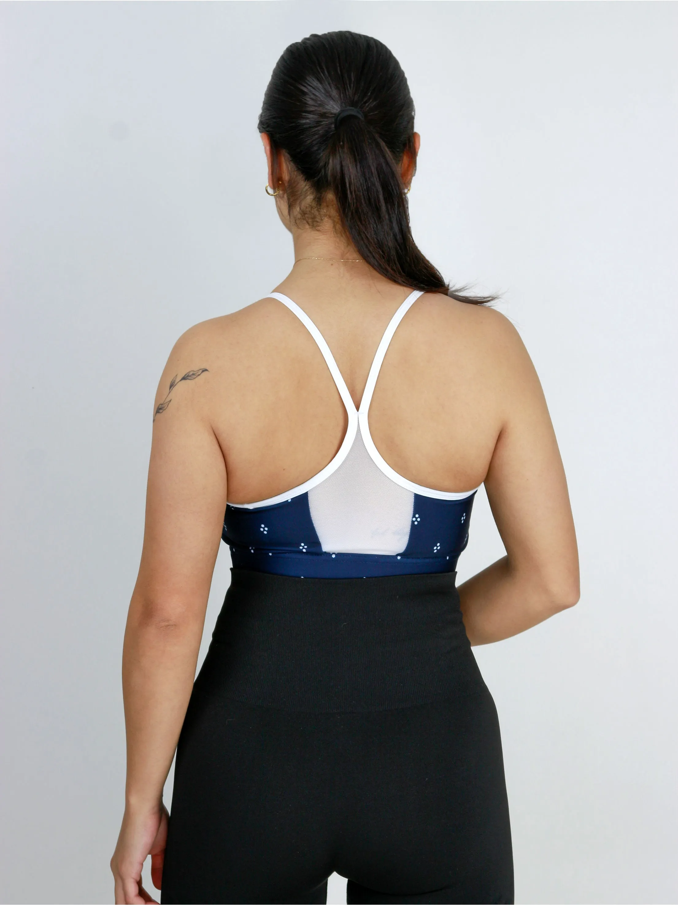 Damen Sport-BH ohne Träger mit Print, Marine
