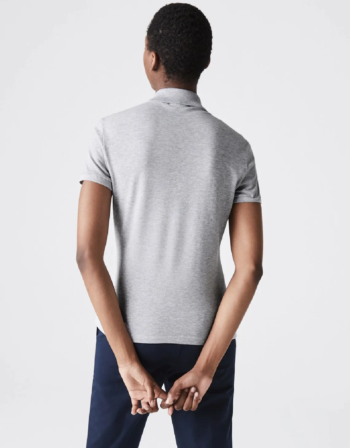 Damen Slim Fit Stretch Baumwoll-Piqué-Polo Silber Chine Patagonia Kleidung