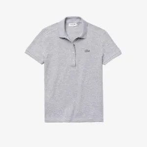 Damen Slim Fit Stretch Baumwoll-Piqué-Polo Silber Chine Patagonia Kleidung