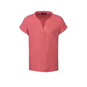 Damen-Solid-V-Ausschnitt-Top, Koralle