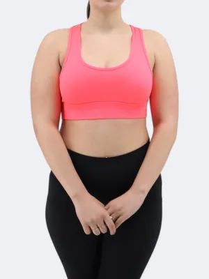 Damen-Sport-Crop-Top, Koralle