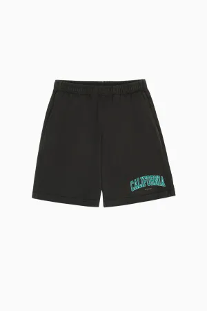 Damen Sporty & Rich Sporty & Rich California Gym Shorts - Verblasstes Schwarz/Frühlingsgrün