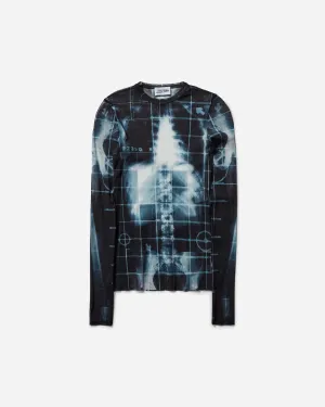 Damens Squeletor Langarmtop Schwarz / Marineblau / Hellblau