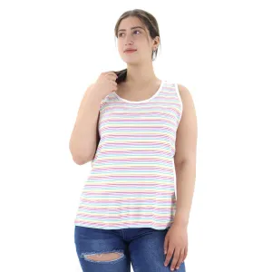 Damen gestreiftes Casual Top, Mehrfarbig