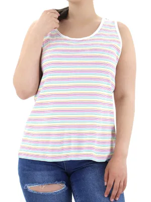 Damen-Gestreeftes Tanktop, Mehrfarbig
