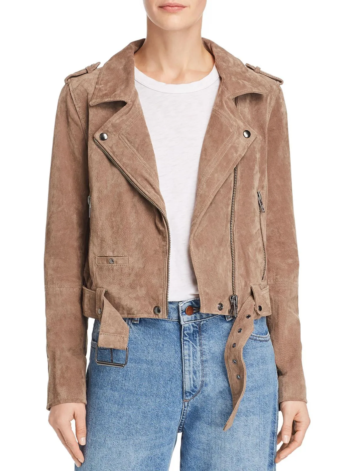 Damen Wildleder Kurze Motorradjacke