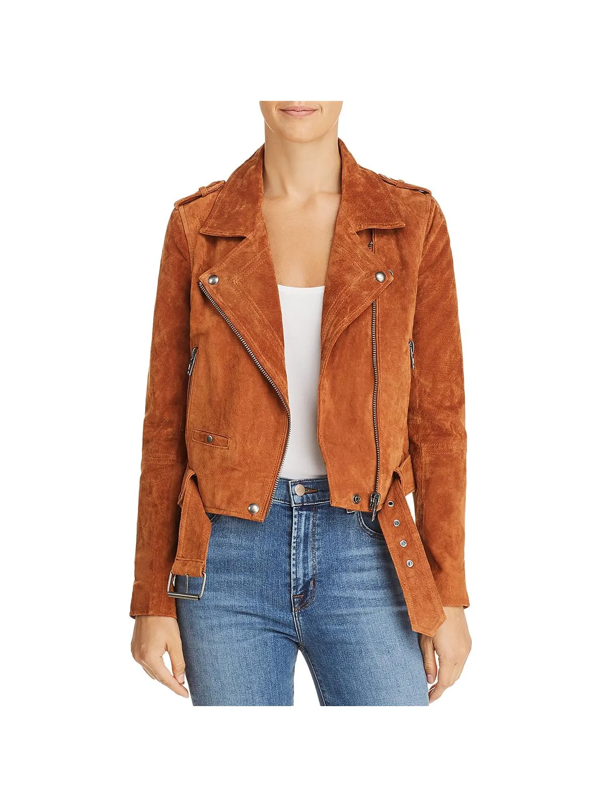 Damen Wildleder Kurze Motorradjacke