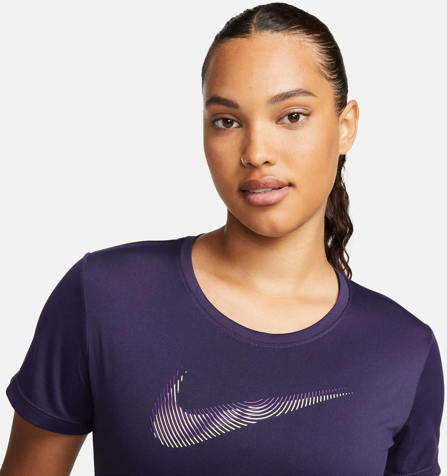 Damens Swoosh Kurzarm-Lauftop