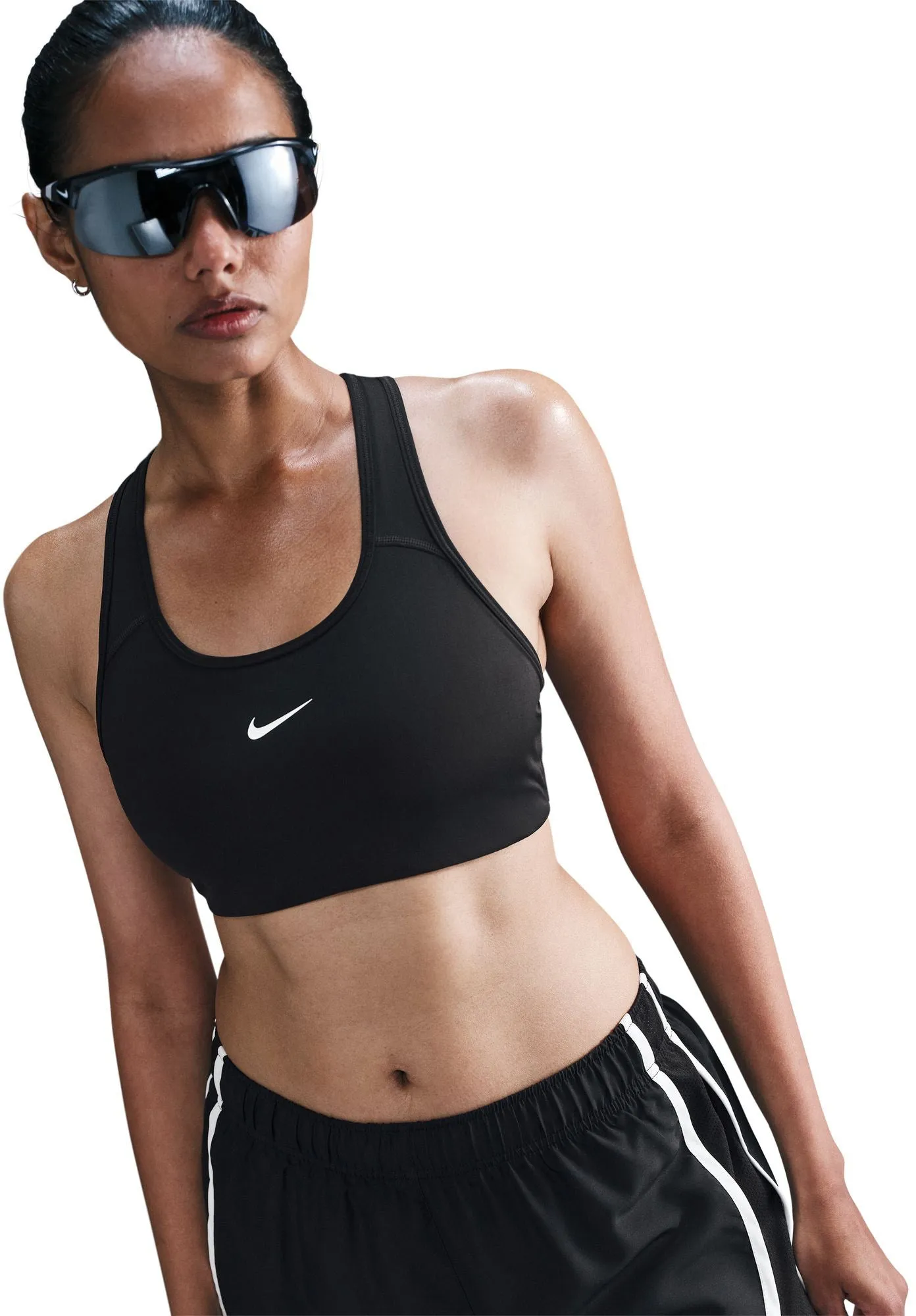 Damen Tempo Dri-FIT Mid-Rise Slip-Laufshorts mit integrierter Unterhose