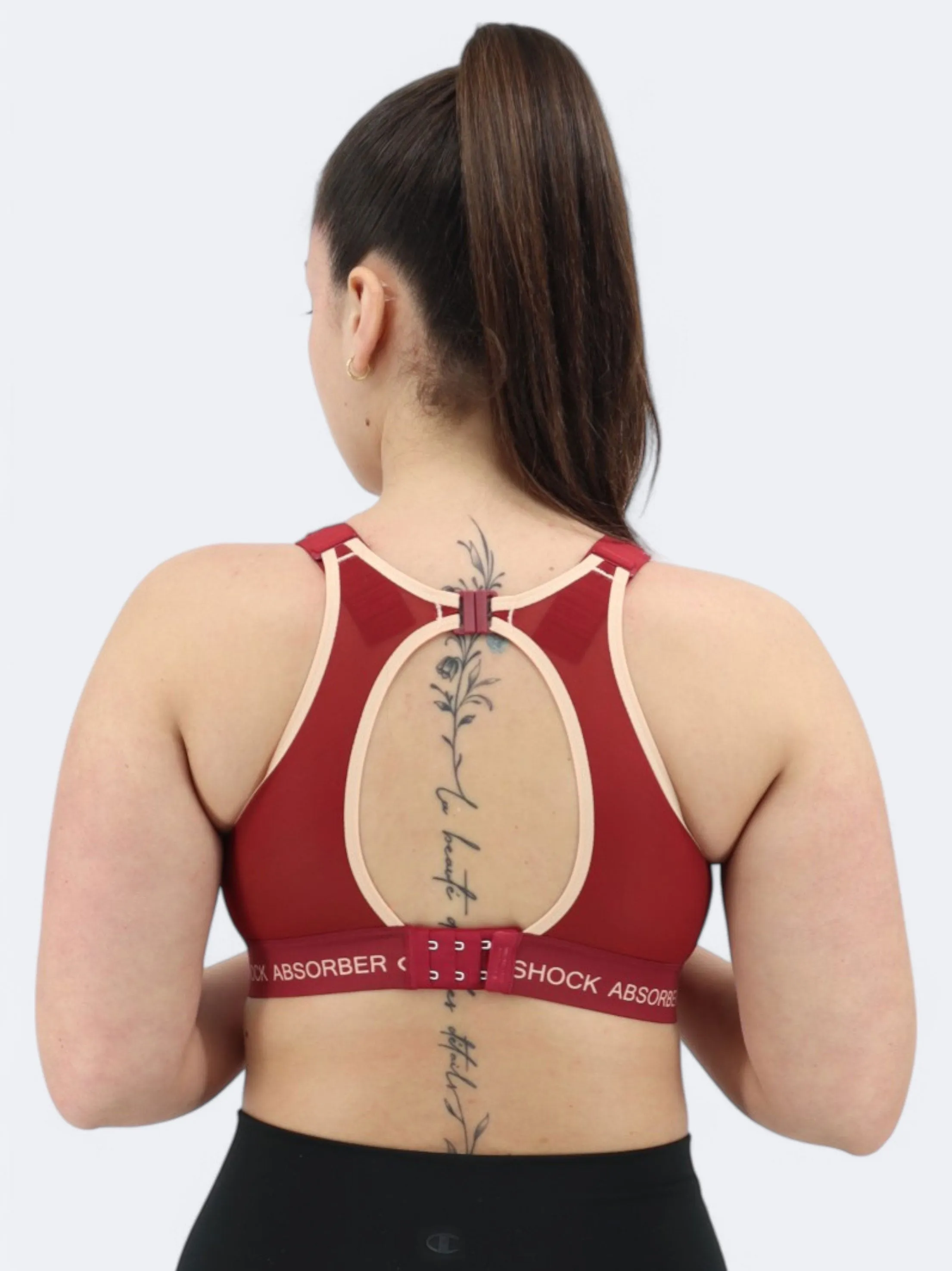 Damen Sport-BH mit Textur, Burgunderrot
