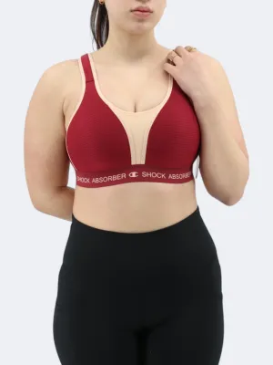 Damen Sport-BH mit Textur, Burgunderrot