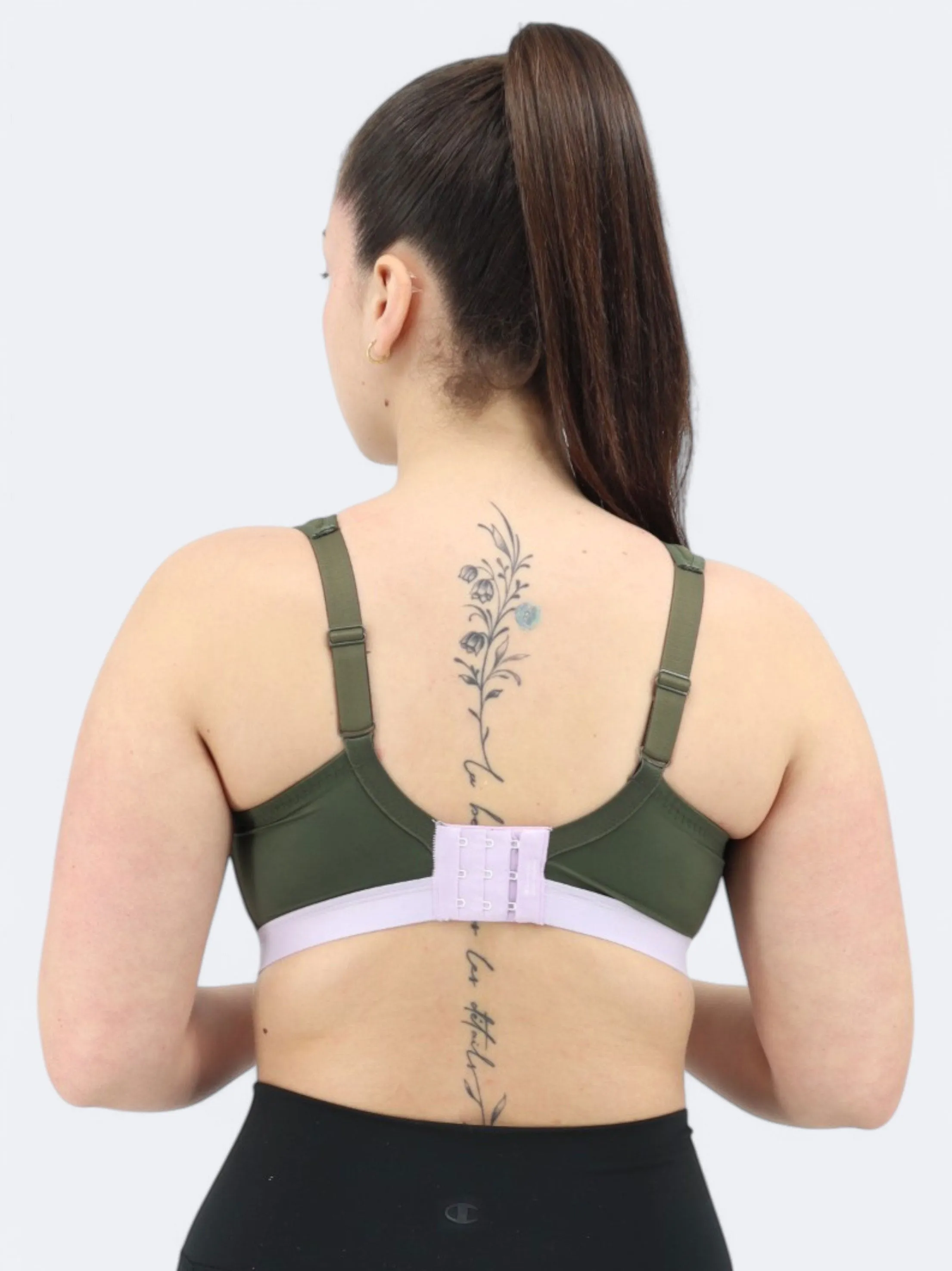 Damen Sport-BH mit Struktur, Olive