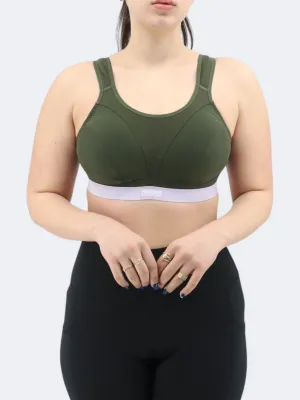 Damen Sport-BH mit Struktur, Olive