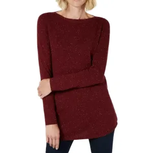 Damen Texturiertes Tunika-Pullover, Burgunder