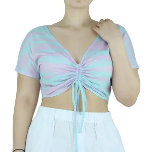 Damen Washed Crop Top, Mehrfarbig