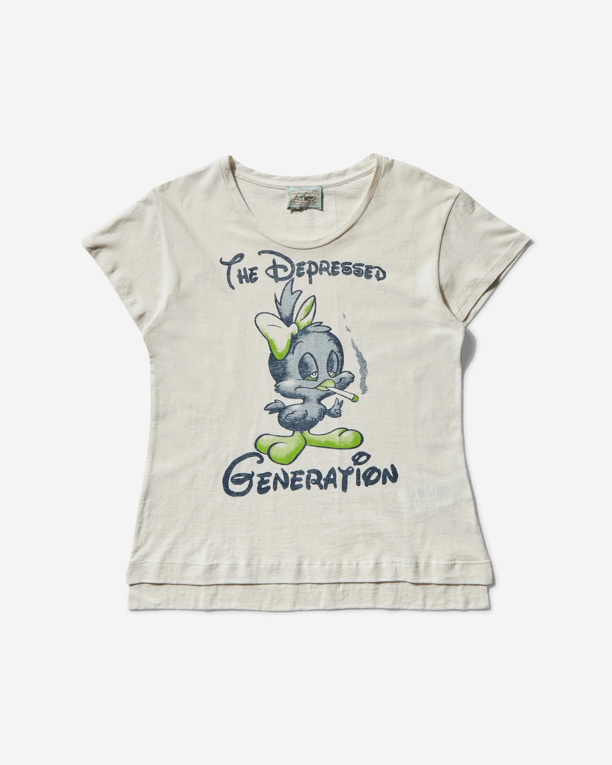 Damen Weedie Pie T-Shirt mit Cap-Ärmeln in Off-White