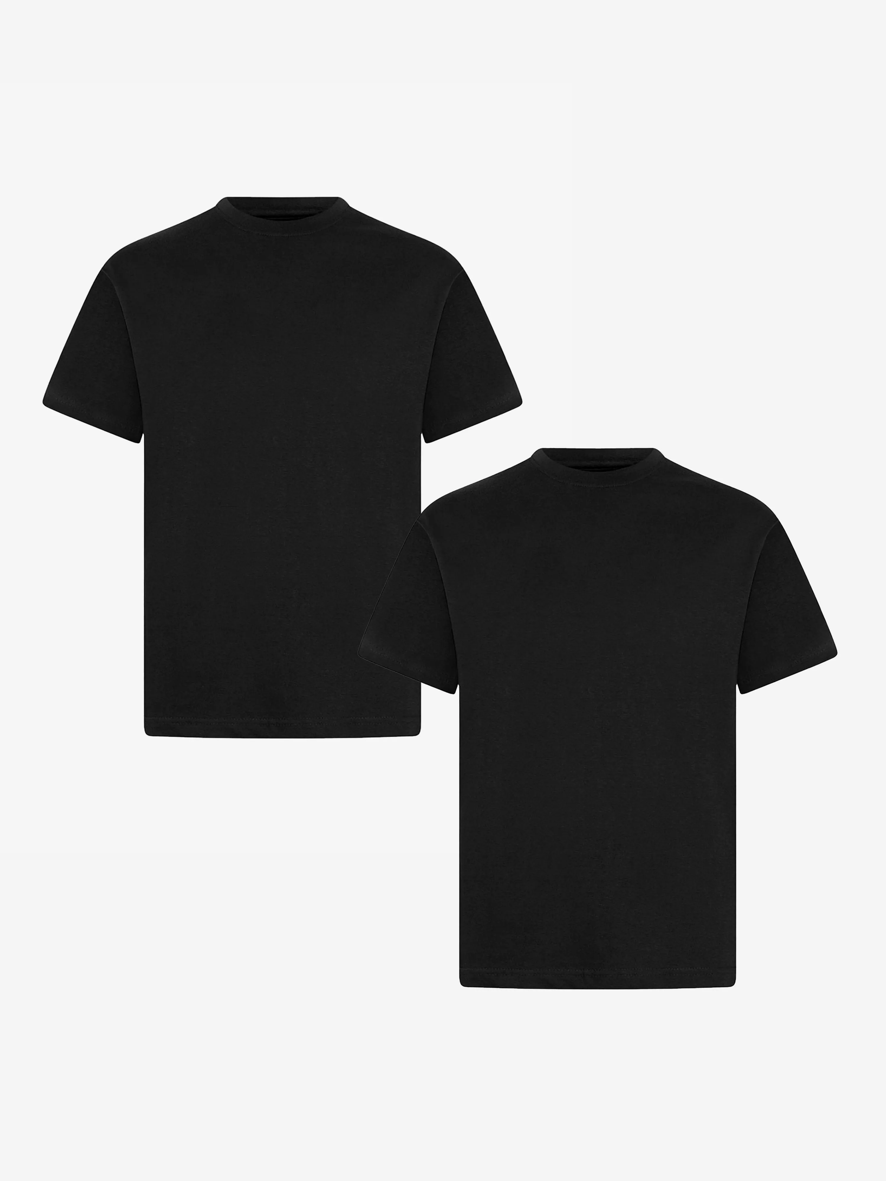 Zeco Kids Schul-Crewneck-T-Shirt (Zwillingspack) in Schwarz
