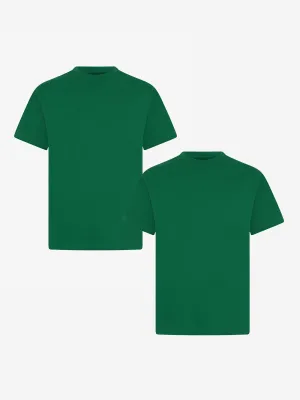 Zeco Kids Schul-Crewneck-T-Shirt (Zwillingspack) in Grün