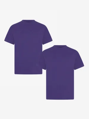 Zeco Kids Schul-Crewneck-T-Shirt (Zwillingspack) in Lila