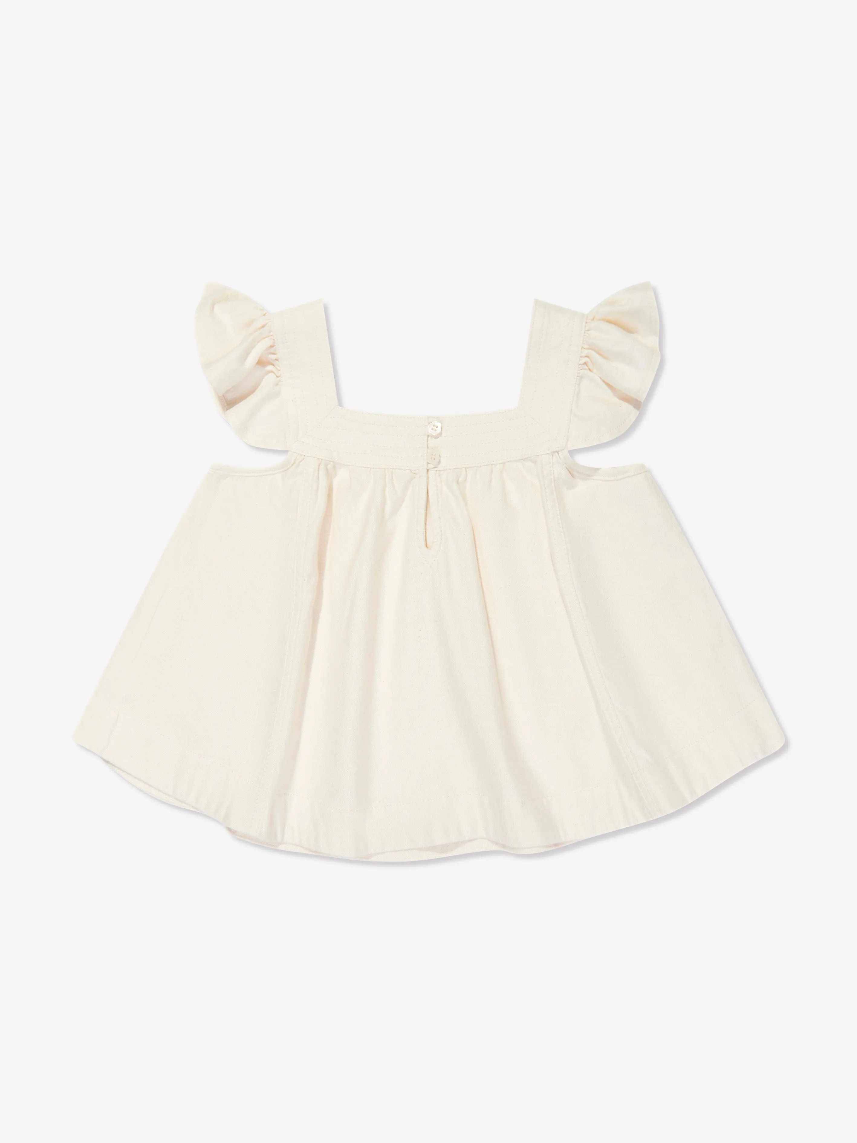 Zimmermann Girls Halliday Denim Top in Elfenbein