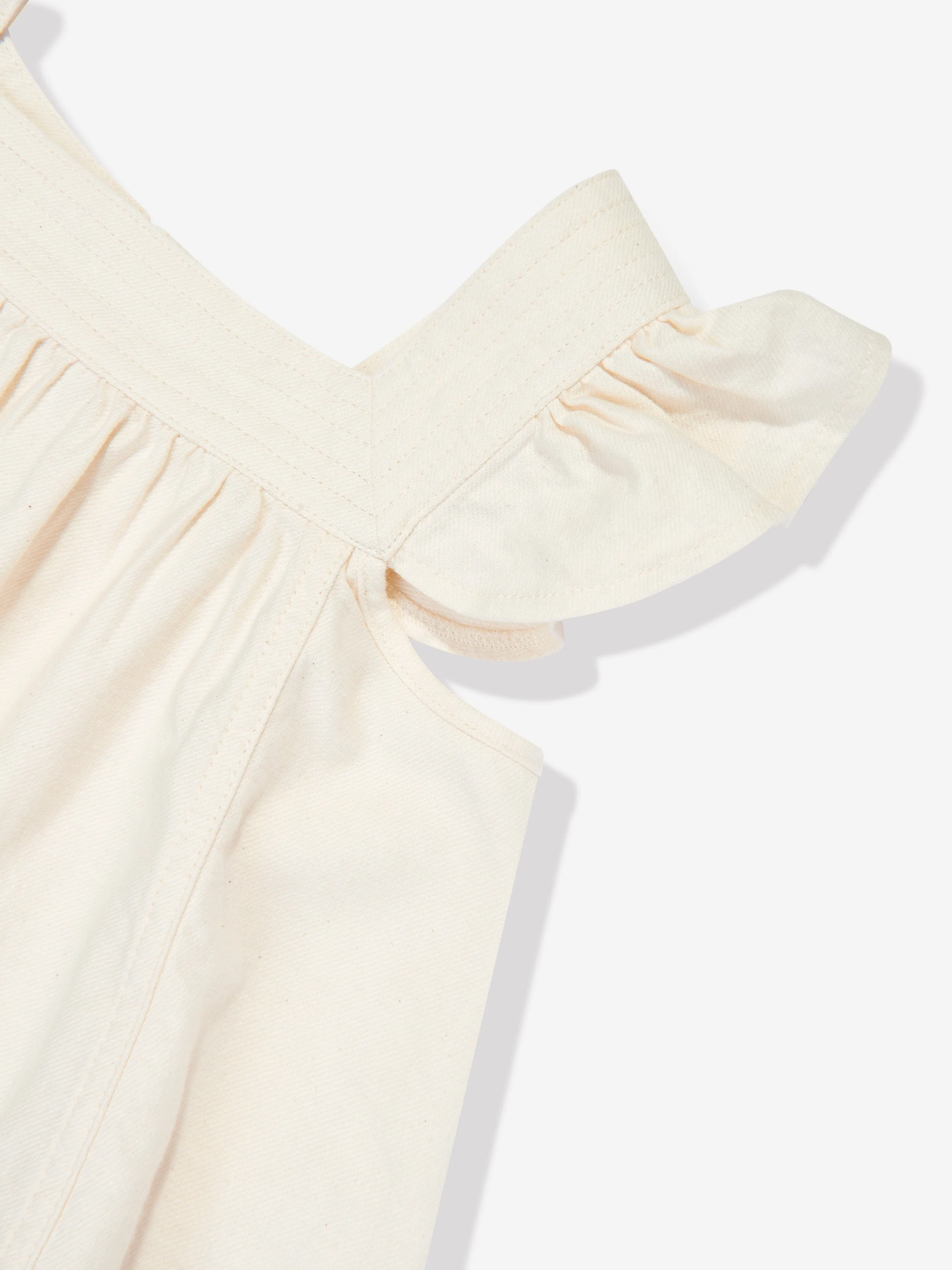 Zimmermann Girls Halliday Denim Top in Elfenbein